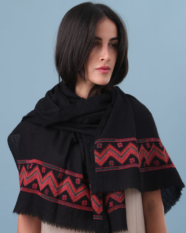 Silk Merino Shawl Black