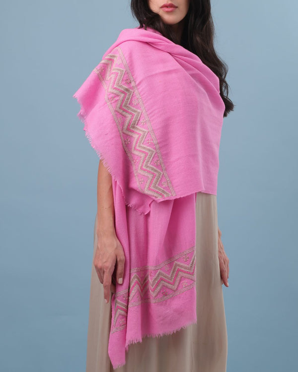 Silk Merino Shawl-Pink