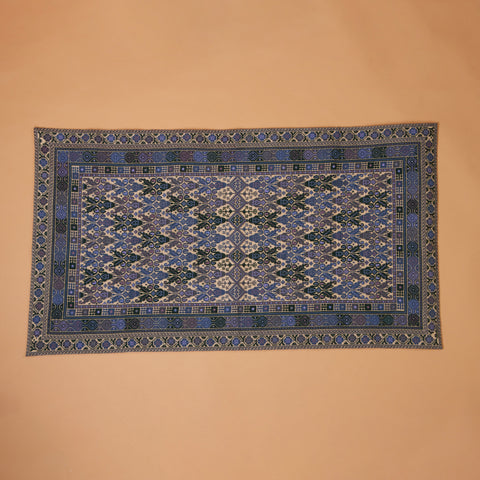 Medium Blue Embroidered Wall Panel-Yafa |يافا