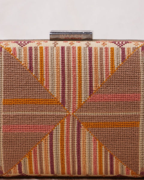 Flat Canvas Clutch Rafeh Embroidery| تطريز مدينة رفح