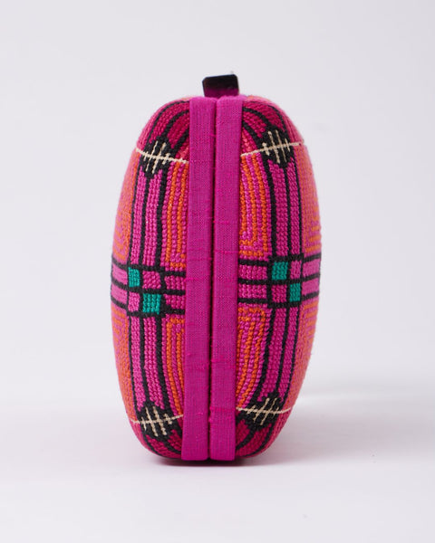 Flat Canvas Clutch Disc of Feathers | قرص الريش