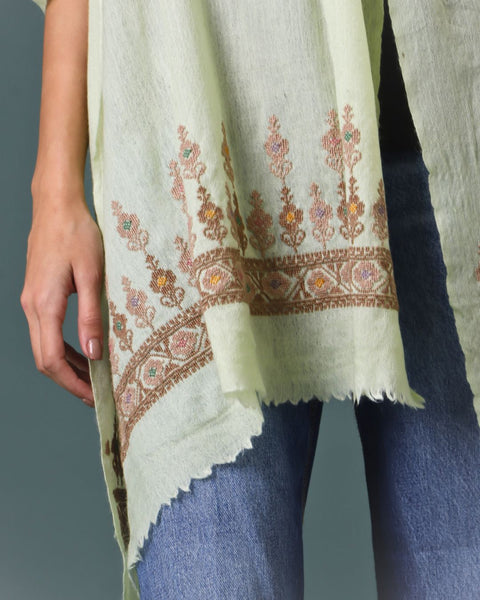 Merino Wool Shawl Yafa Embroidery| تطريز يافا