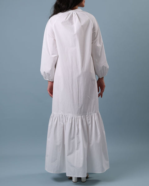 Button Up Poplin Dress- Flower Arch | قوس الزهور