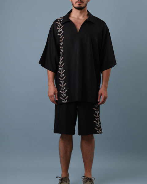 Black Meshwar Set- Palm Tree | شجرة النخيل