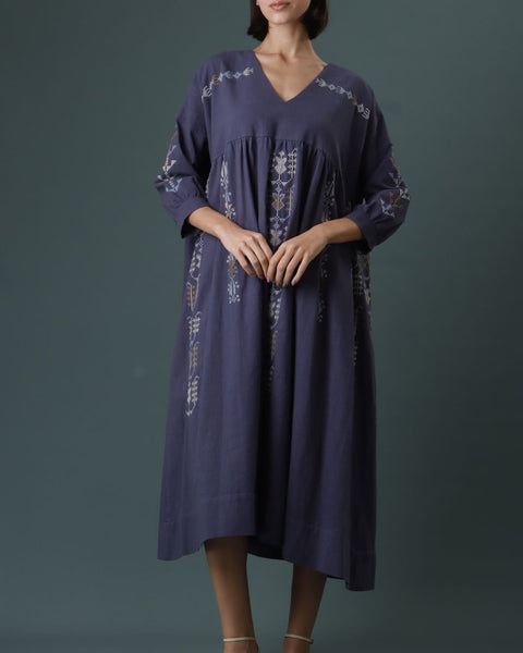 Navy Tunic Dress of Safad and Hebron | صفد والخليل