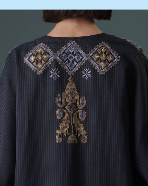 Navy Square Abaya of Al Khalil | الخليل