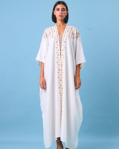 Short Sleeves Cotton Abaya Road of Stars from Jaffa |طريق النجوم من يافا