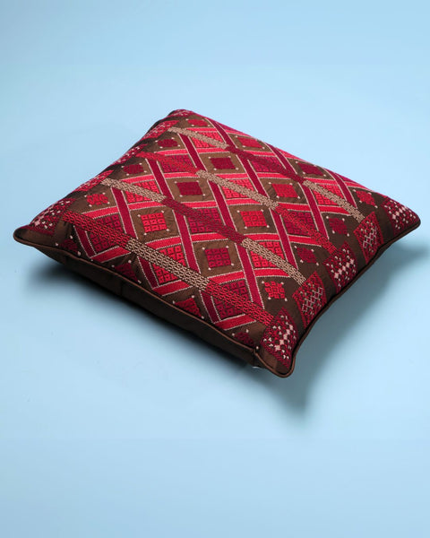 Brown Silk Cushion-Silk Tahriri of Galilee | حرير تحرير الجليل