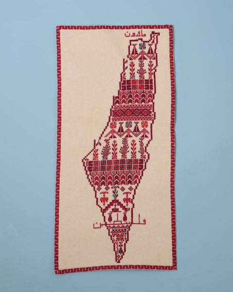 Map of Palestine-Semi Embroidered | خريطة فلسطين-مطرز جزئيًا