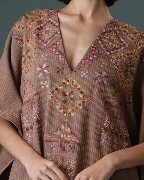 Beige Square Abaya of Al Khalil | الخليل