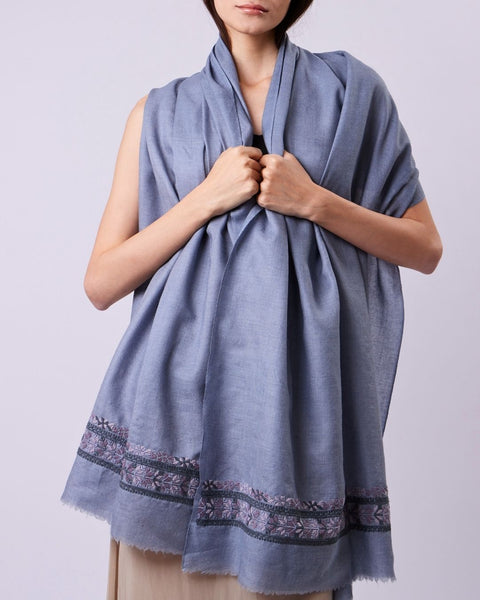 Grey Silk Merino Shawl Bethlehem | بيت لحم