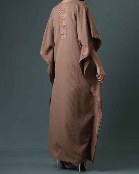 Beige Square Abaya of Al Khalil | الخليل