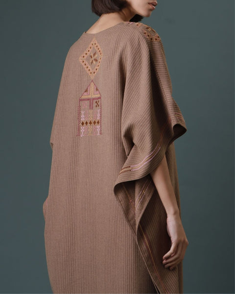 Beige Square Abaya of Al Khalil | الخليل