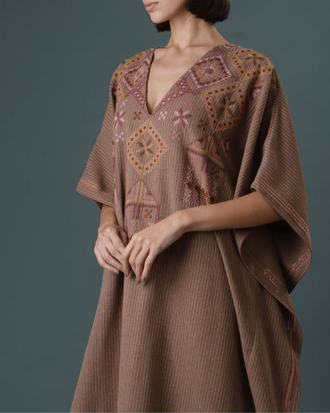 Beige Square Abaya of Al Khalil | الخليل