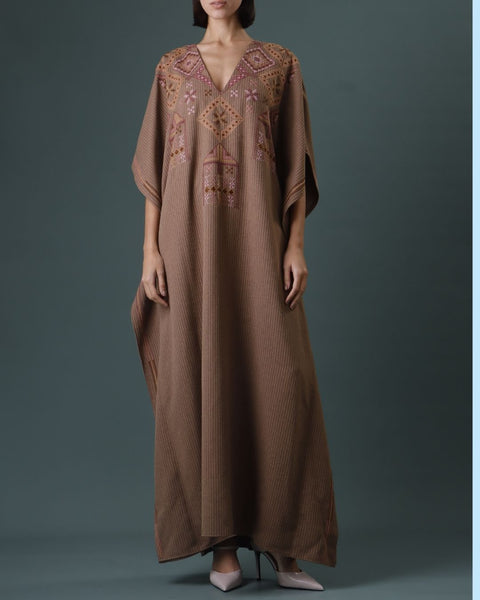 Beige Square Abaya of Al Khalil | الخليل