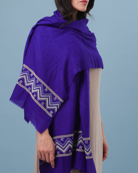 Silk Merino Shawl-Purple