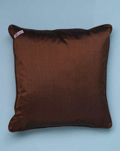Brown Silk Cushion-Silk Tahriri of Galilee | حرير تحرير الجليل