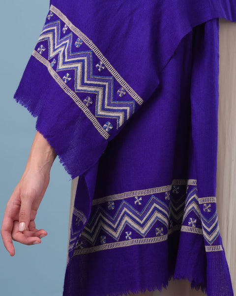 Silk Merino Shawl-Purple
