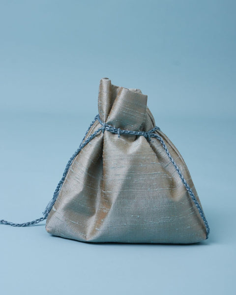 Silver Silk Drawstring Pouch Bethlehem |بيت لحم