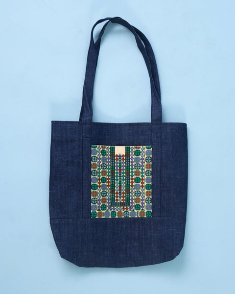 Denim Bag-Small Flowers of Palestine | فلسطين زهور