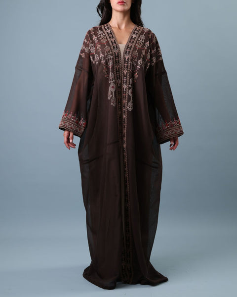 Long Sleeve Beaded Najaf Abaya- Hijabat of Yafa | حجابات يافا