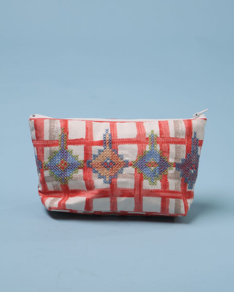 Mini Embroidery Pouch Eggs In Pan Motif | نمط البيض في المقلاة