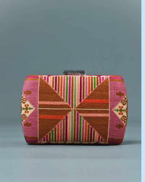 Flat Canvas Clutch Rafeh Embroidery| تطريز مدينة رفح