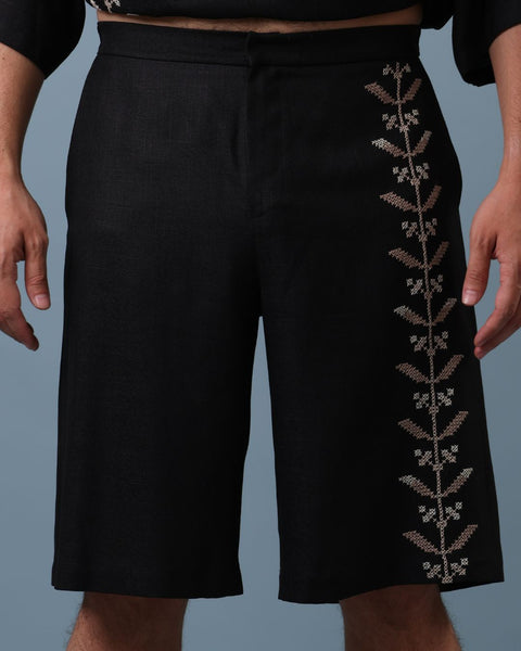 Black Meshwar Set- Palm Tree | شجرة النخيل