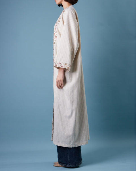 French Cotton Abaya Long Sleeve-Ward Rumi of Ramallah | ورد رومي من رام الله