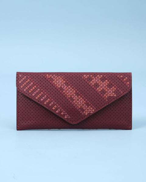 Burgundy Leather Flip Wallet