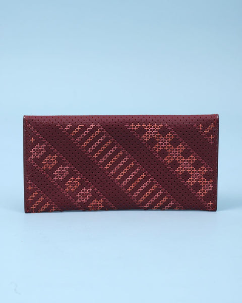 Burgundy Leather Flip Wallet