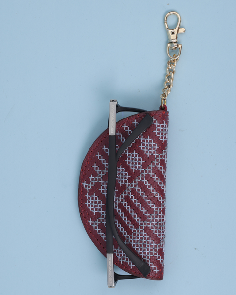 Burgundy Leather Eyewear Cover