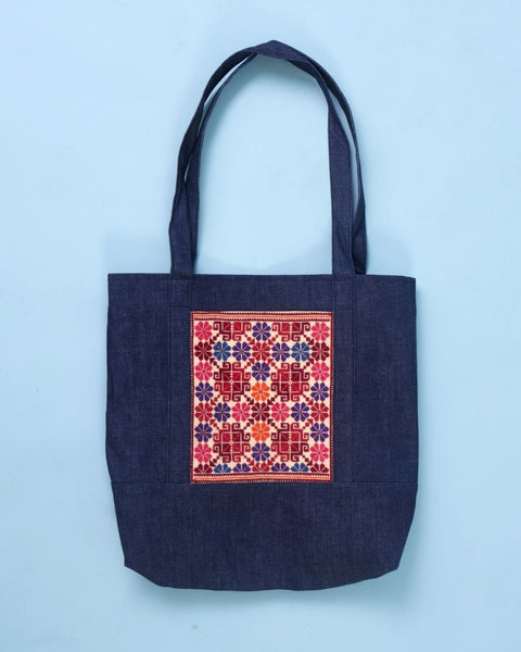 Denim Bag-Small Flowers of Yafa | زهور يافا