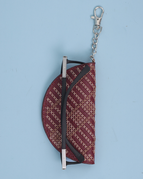 Burgundy Leather Eyewear Cover