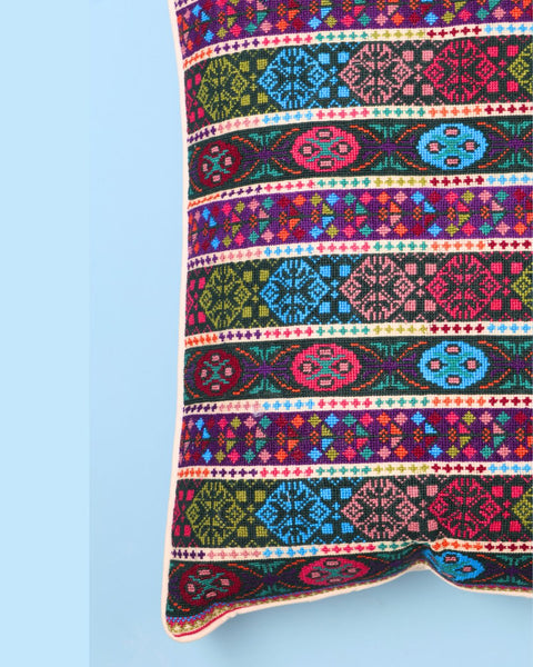 Full Embroidered Cushion Apple Branch of Bethlehem |  فرع التفاح من بيت لحم