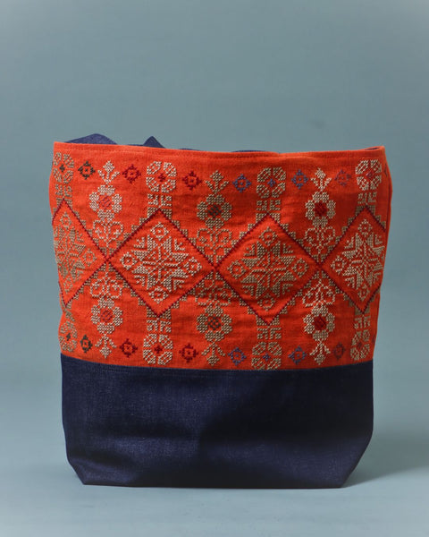 Denim Bag-Large Qamar Wa Qalayed Beersheba | قمر و قلايد بئر السبع