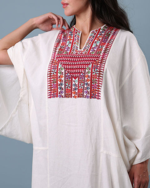 Red Butterfly Caftan Multiple Embroidery | التطريز المتعدد