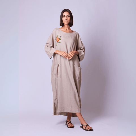 Linen Dress-Oranges of Yafa | برتقال يافا