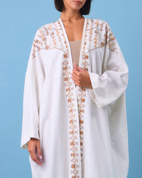 Long Sleeves Cotton Abaya Road of Stars from Jaffa |طريق النجوم من يافا
