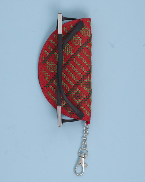 Burgundy Red Leather Eyewear Cover