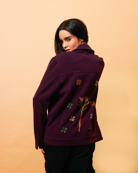 Burgundy Jacket-Meadow Saffron | مرج الزعفران