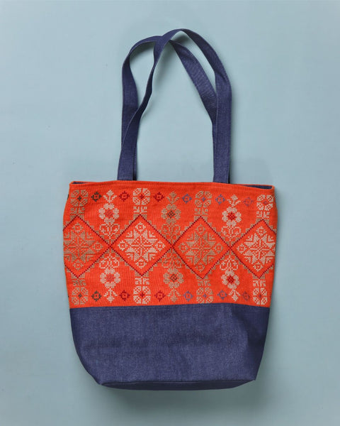 Denim Bag-Large Qamar Wa Qalayed Beersheba | قمر و قلايد بئر السبع