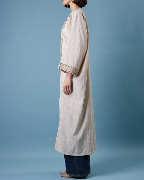 Beaded French Cotton Abaya Long Sleeve-Snails of Palestine | حلزونات فلسطين