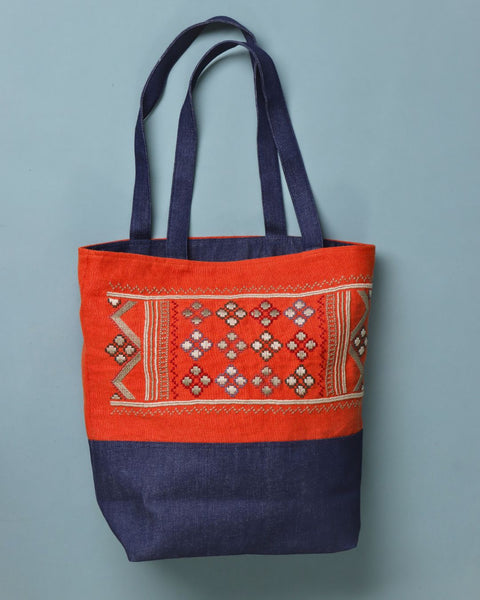 Large Denim Tote Bag Rafah Tahriri | رفح التحرير