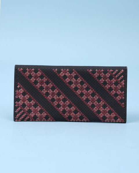 Black Pink Leather Flip Wallet