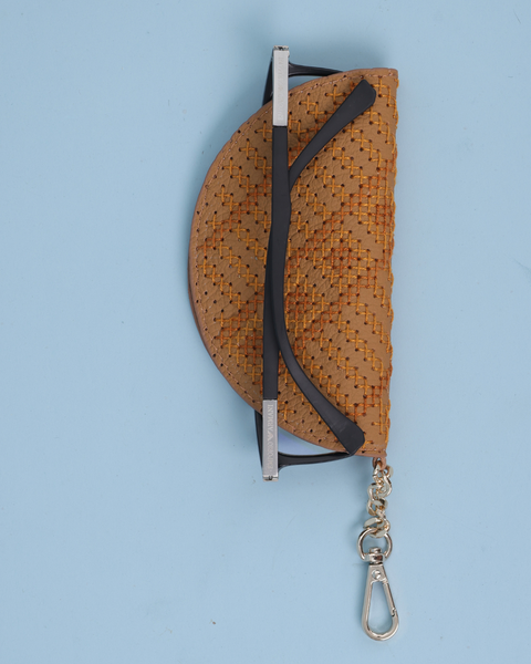 Beige Leather Eyewear Cover