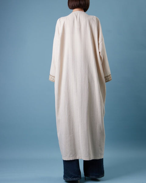 Beaded French Cotton Abaya Long Sleeve-Snails of Palestine | حلزونات فلسطين