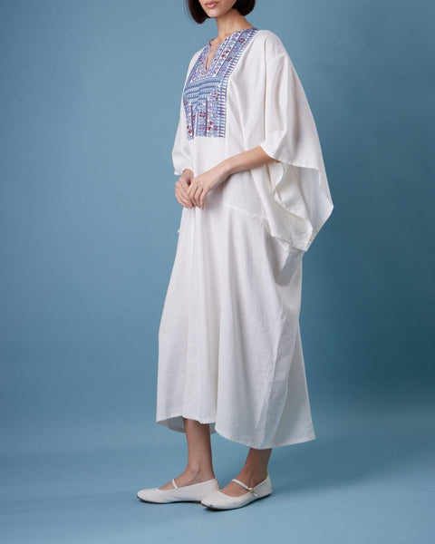 Blue Butterfly Caftan Multiple Embroidery | التطريز المتعدد