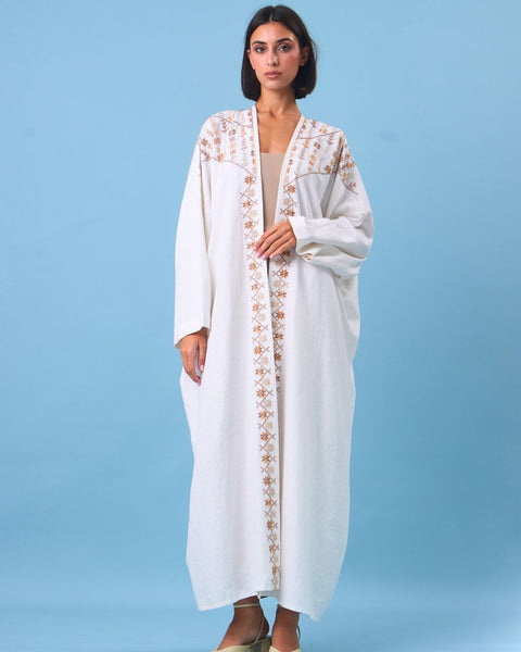 Long Sleeves Cotton Abaya Road of Stars from Jaffa |طريق النجوم من يافا