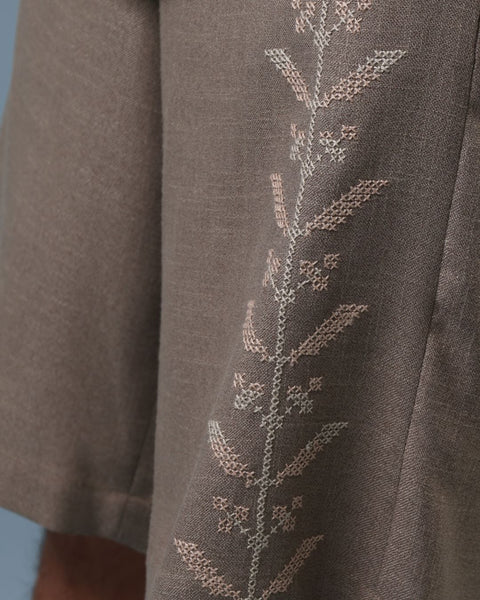 Grey Meshwar Set- Palm Tree | شجرة النخيل